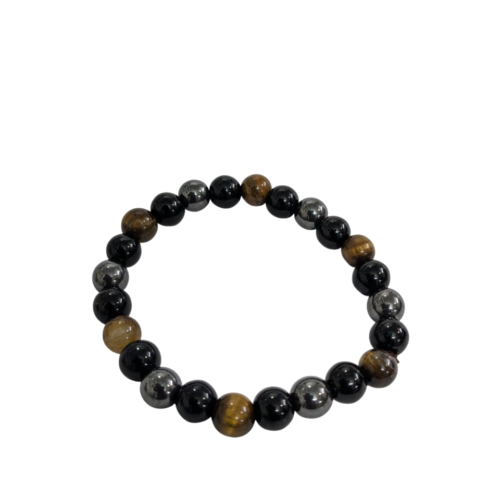 Triple Protection Bracelet for Women Men's Gifts - Protection Healing Crystal Bracelet - 8mm Gemstone Beaded Adjustable