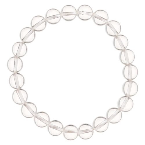 Clear Quartz Bracelet for Women Men's Gifts - Protection Healing Crystal Bracelet - 8mm Gemstone Beaded Adjustable