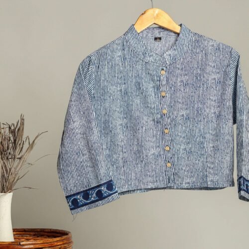 Handmade Block Print Cotton for Women ? Ethnic Floral Printed Top with Long Sleeves