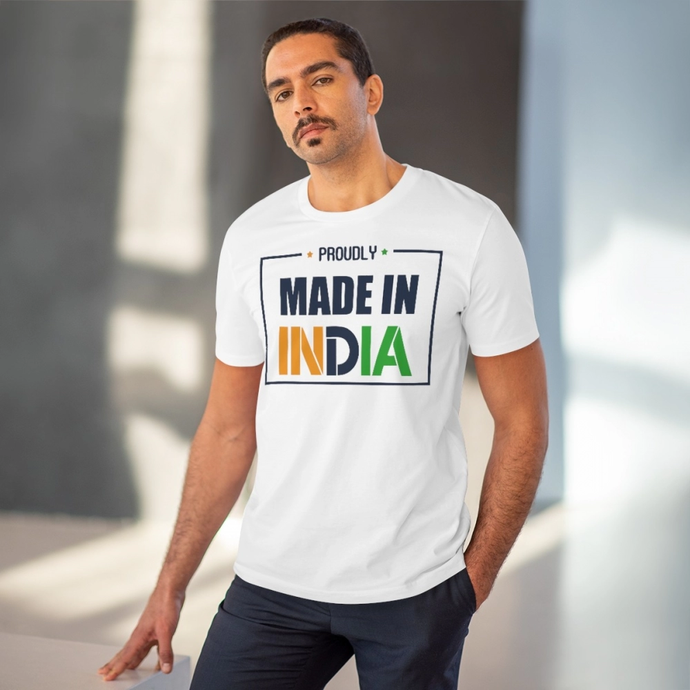 Men's PC Cotton Made In India Printed T Shirt (Color: White, Thread Count: 180GSM) - Image 2