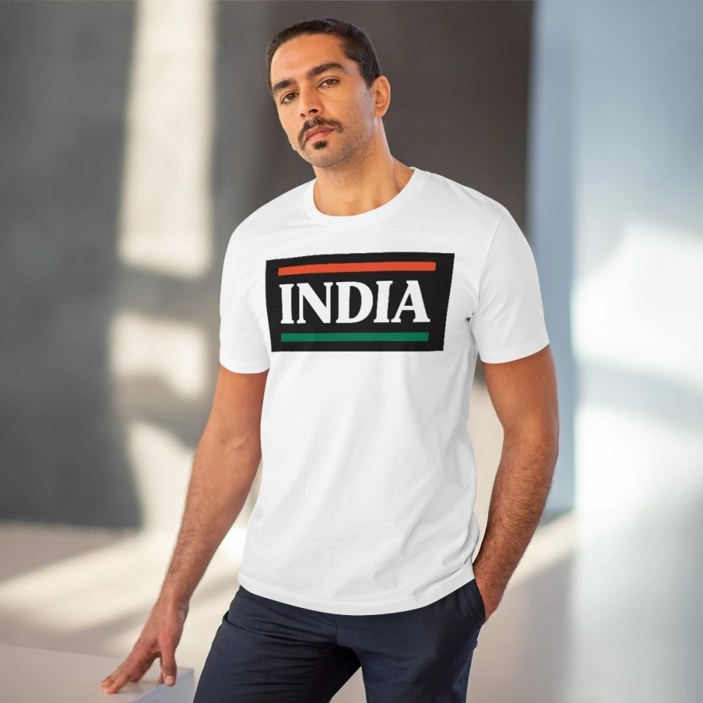 Men's PC Cotton India Printed T Shirt (Color: White, Thread Count: 180GSM) - Image 2