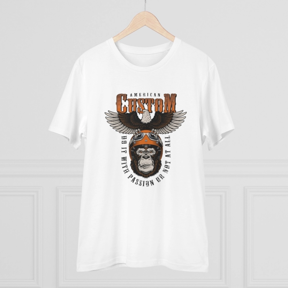 Men's PC Cotton Gorila Desing Printed T Shirt (Color: White, Thread Count: 180GSM) - Image 5