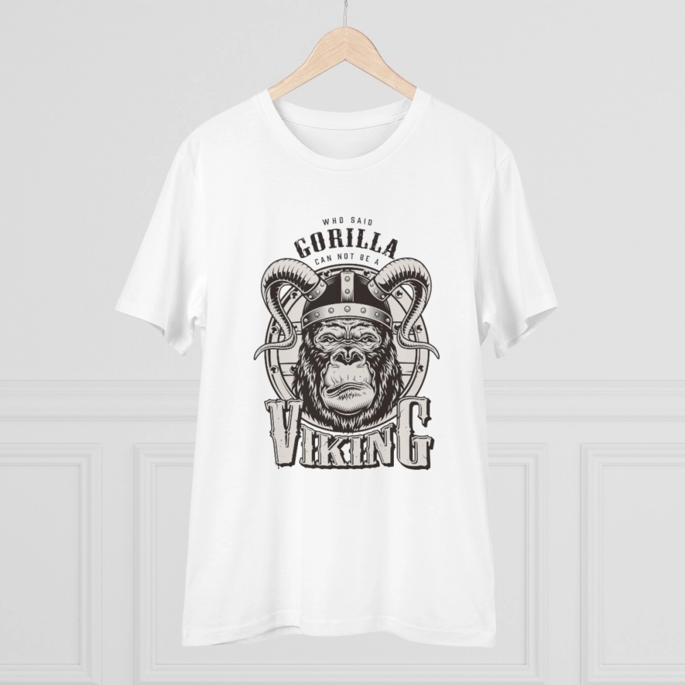 Men's PC Cotton Gorila Desing Printed T Shirt (Color: White, Thread Count: 180GSM) - Image 5