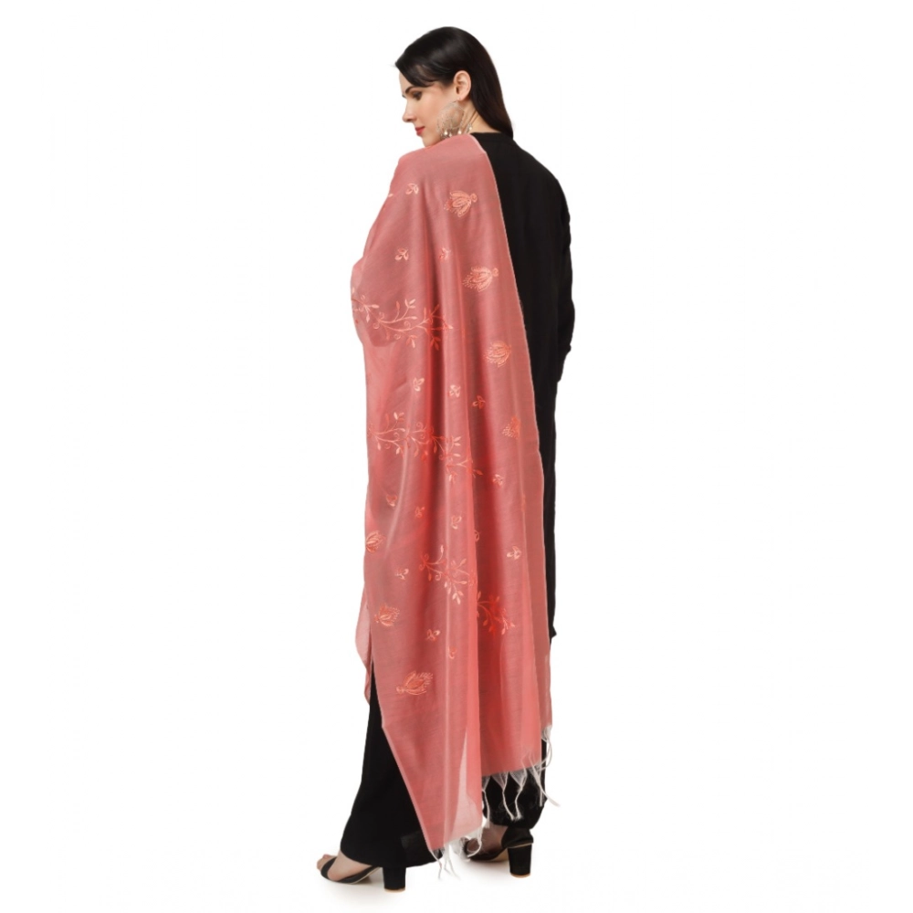 Women's Cotton Embroidered Dupatta (Peach, Length: 2.25 to 2.50 Mtr) - Image 4