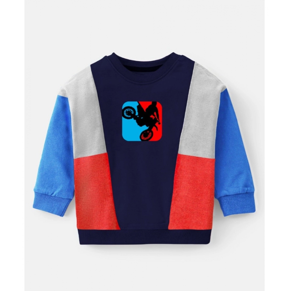 Boy's Casual Full Sleeve Printed Cotton T Shirt With Pant (Blue) - Image 2