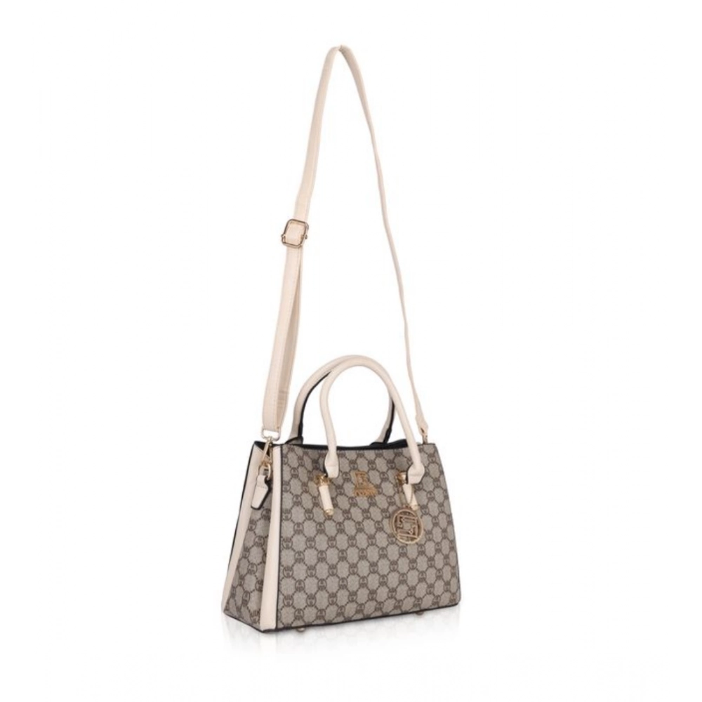 Generic Women's Faux Leather Printed Handbag (Beige) - Image 5
