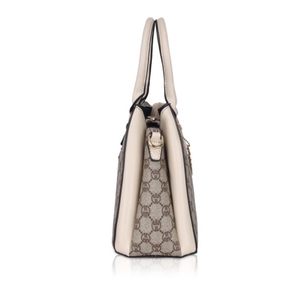 Generic Women's Faux Leather Printed Handbag (Beige) - Image 3