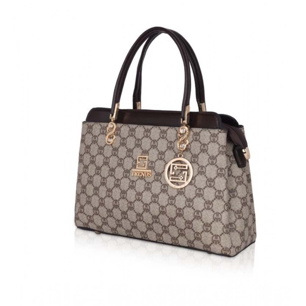 Women's Faux Leather Printed Handbag (Coffee) - Image 2
