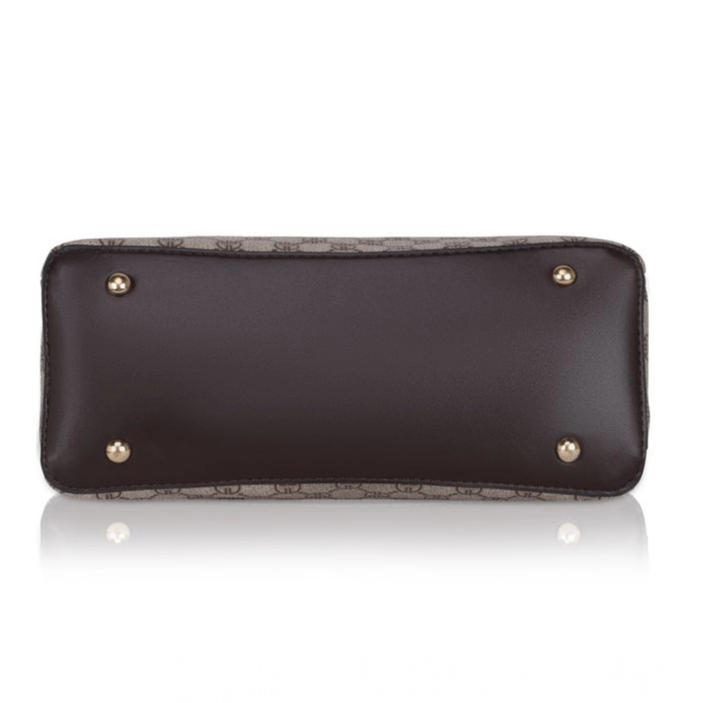 Women's Faux Leather Printed Handbag (Coffee) - Image 5