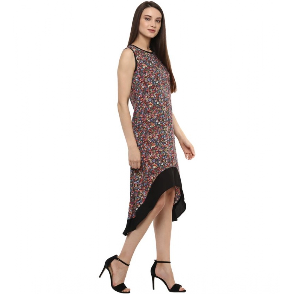 Women's Polyester Printed Sleeveless Knee-Length Dress (Multicolor) - Image 5
