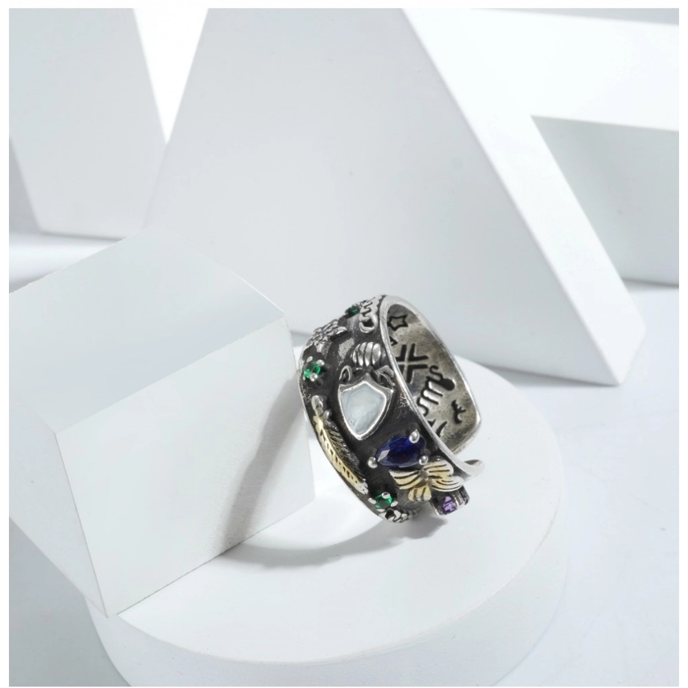 Stainless Steel Imported High-Quality Office Wear Freesize Ring (Silver Plated) - Image 3