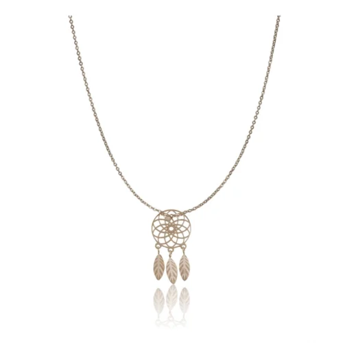 Women's Stainless Steel Dream Catcher Pendent Delicate Chain (Gold Plated)