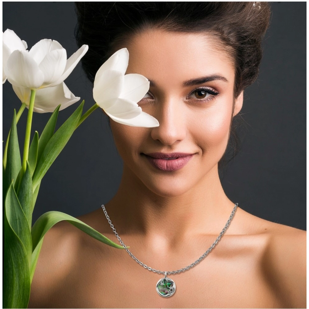 Women's Stainless Steel Galaxy Pendent Delicate Chain (Silver Plated) - Image 3