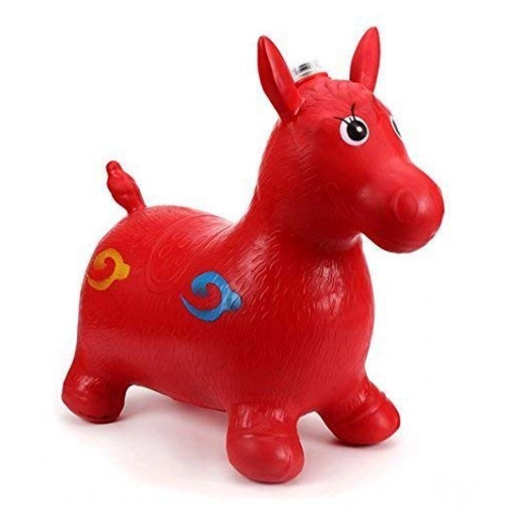 Plastic Inflatable Jumping And Riding Horse Air Animal Shape Jumping Toys (Multicolor ) - Image 3