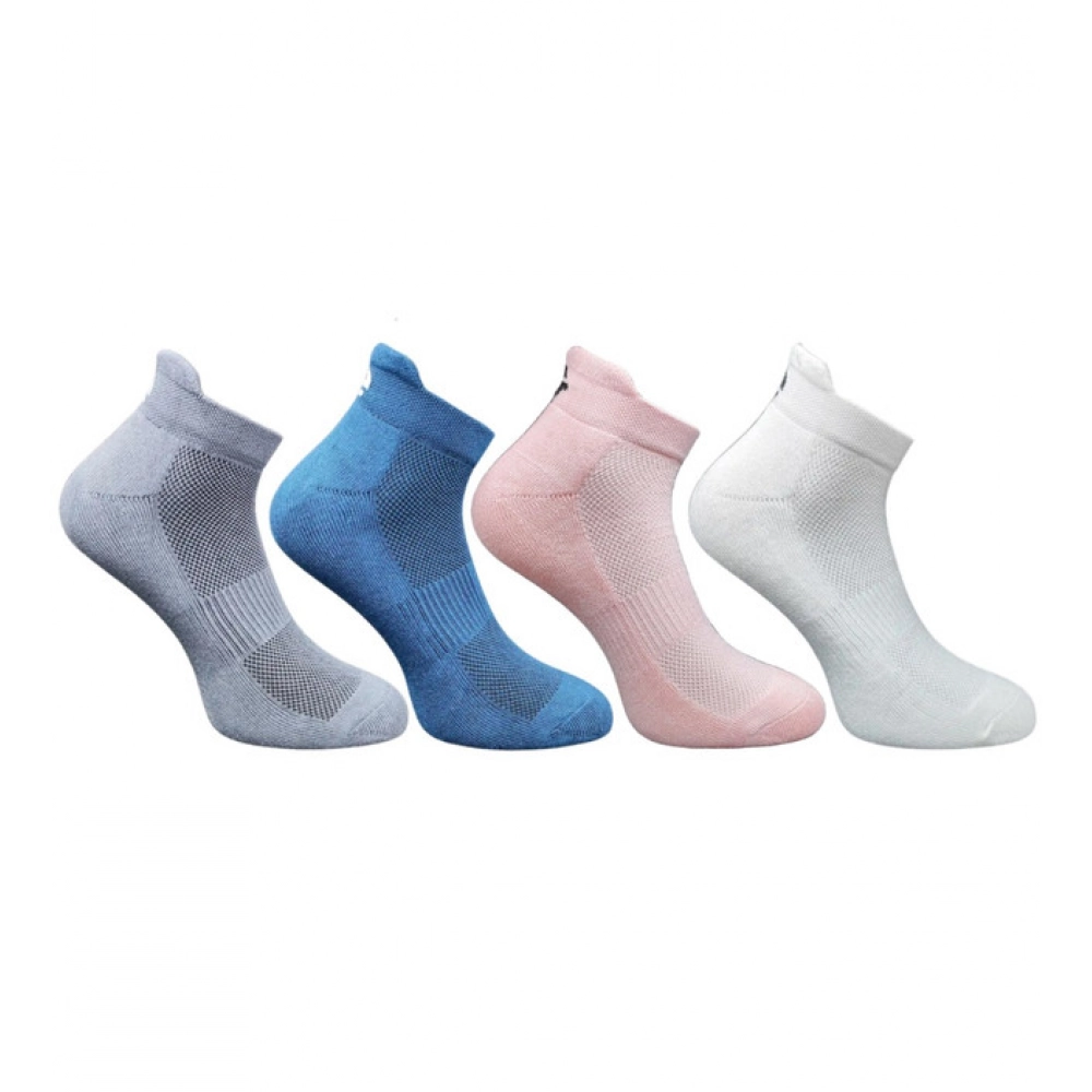 4_Pair Set Unisex Casual Bamboo Cotton Printed Ankle Length Socks (Multicolor)