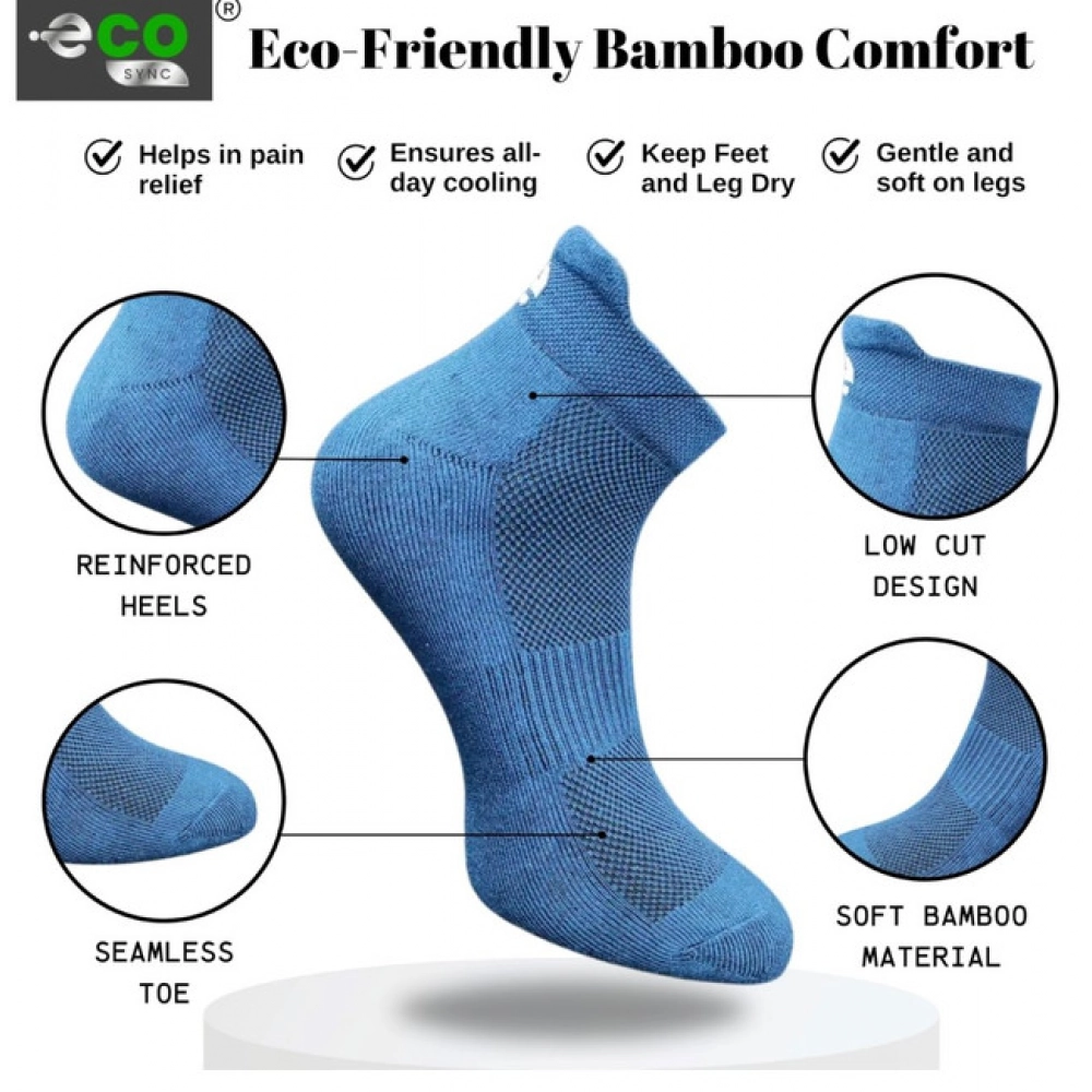 4_Pair Set Unisex Casual Bamboo Cotton Printed Ankle Length Socks (Multicolor) - Image 4