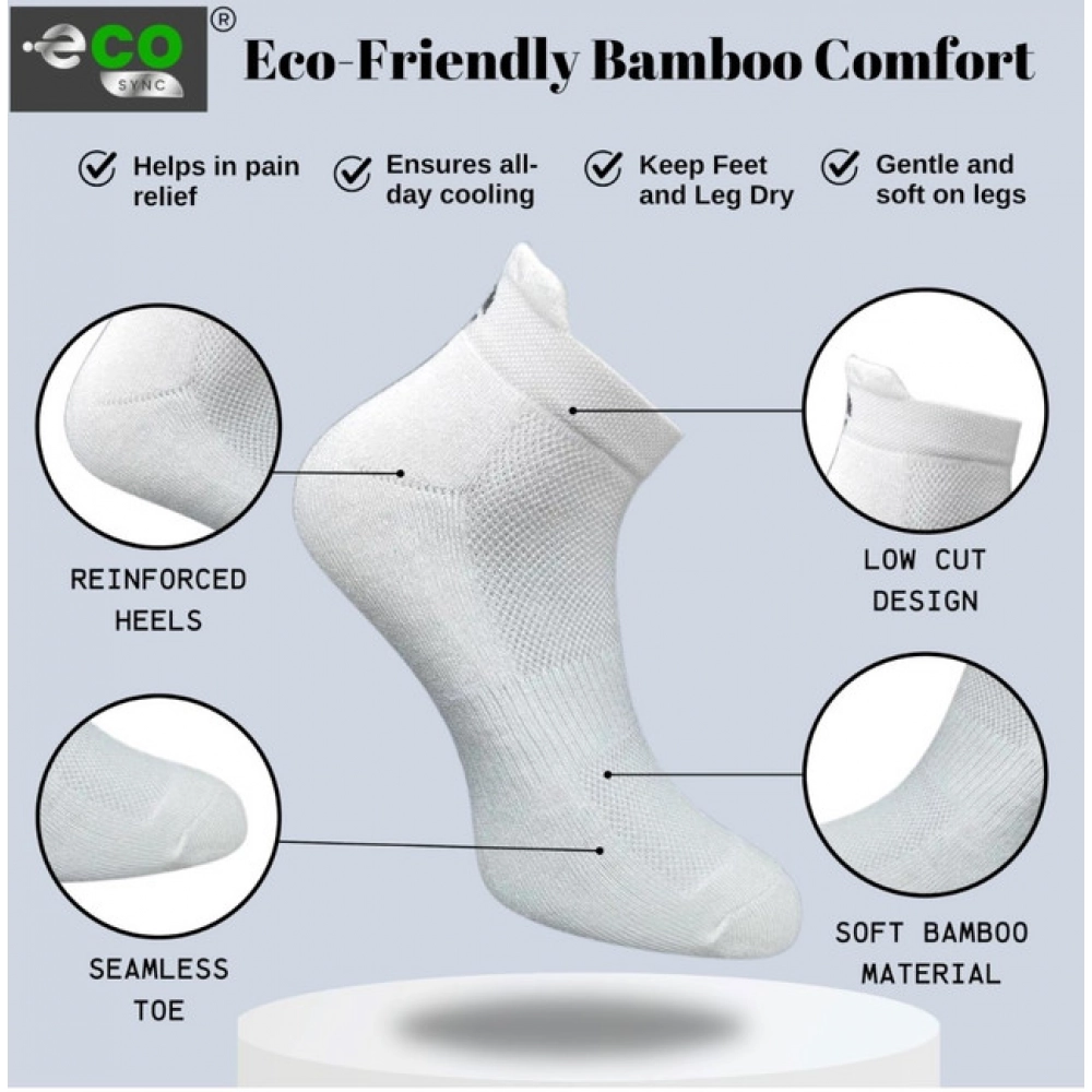 4_Pair Set Unisex Casual Bamboo Cotton Printed Ankle Length Socks (Multicolor) - Image 4