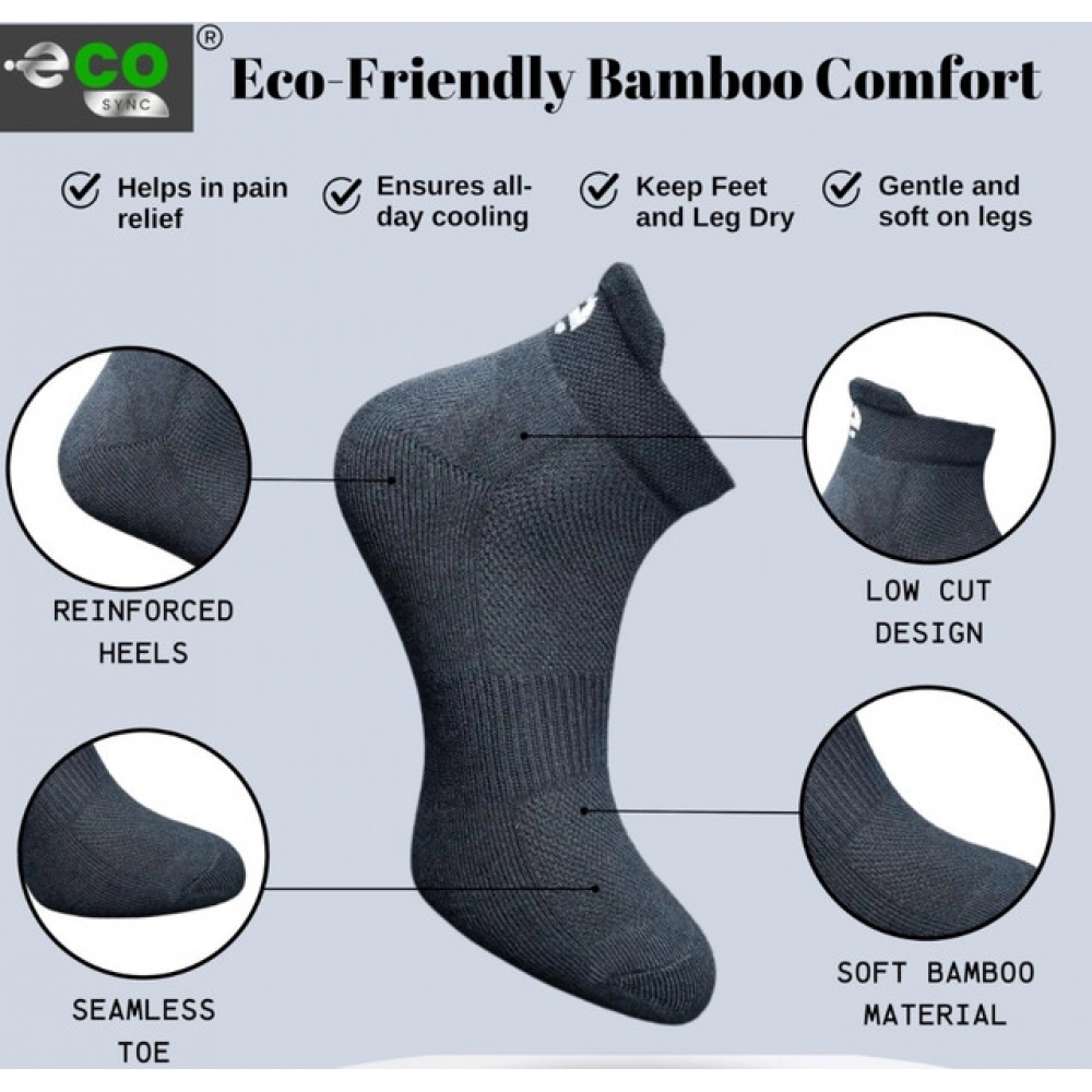 4_Pair Set Unisex Casual Bamboo Cotton Printed Ankle Length Socks (Multicolor) - Image 4