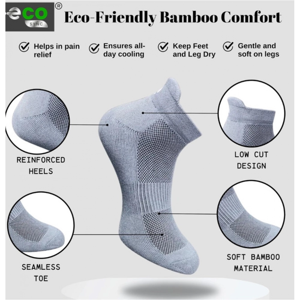 4_Pair Set Unisex Casual Bamboo Cotton Printed Ankle Length Socks (Multicolor) - Image 4