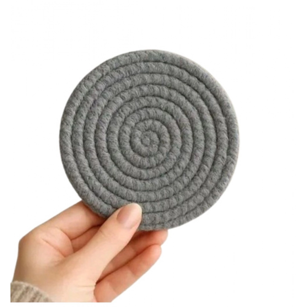 Cotton Rope Drink Coasters 6 Pcs Set (Gray) - Image 3