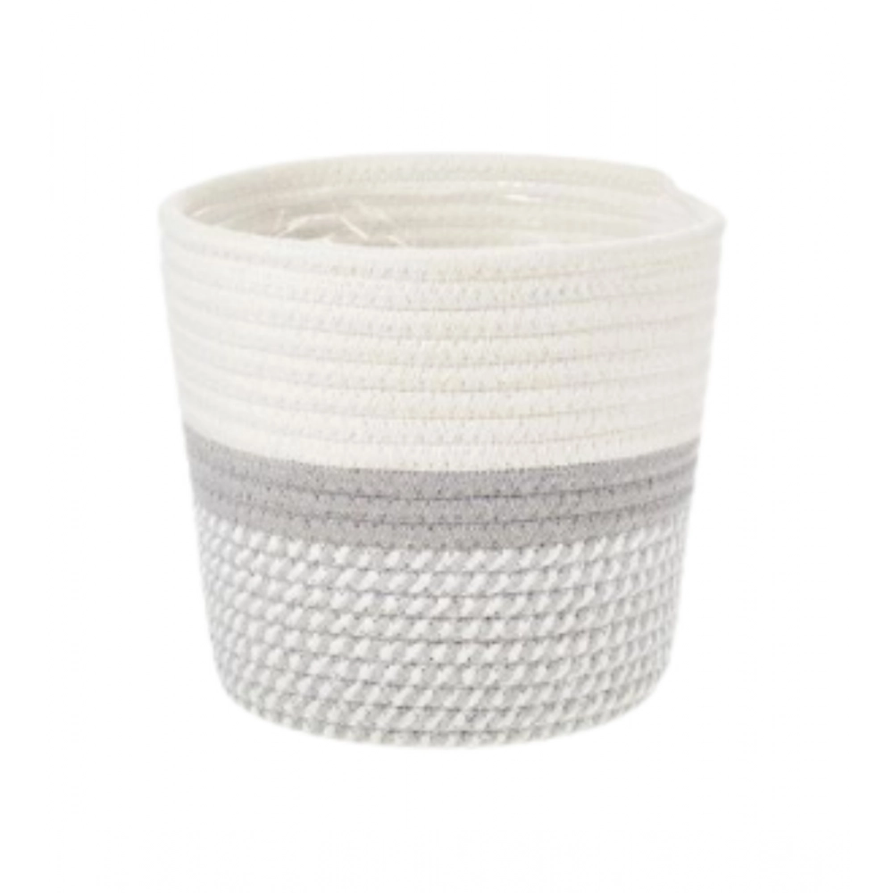 Cotton Flower Pot With Out Lid (Gray-White) - Image 2