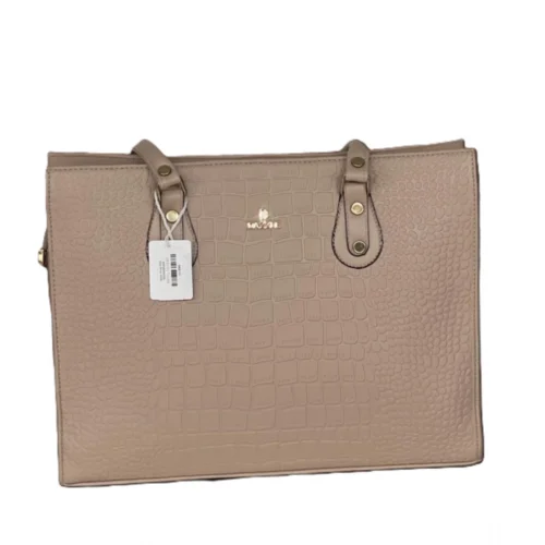 Women's Polyurethane Croco Shoulder Tote Bag (Beige)
