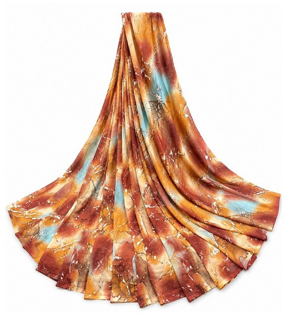Women's Georgette Printed Saree With Unstitched Blouse 5.5Mtr (Multi) - Image 2