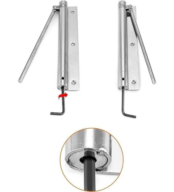 Automatic Door Closer Hinge Lock (Silver) - Image 4