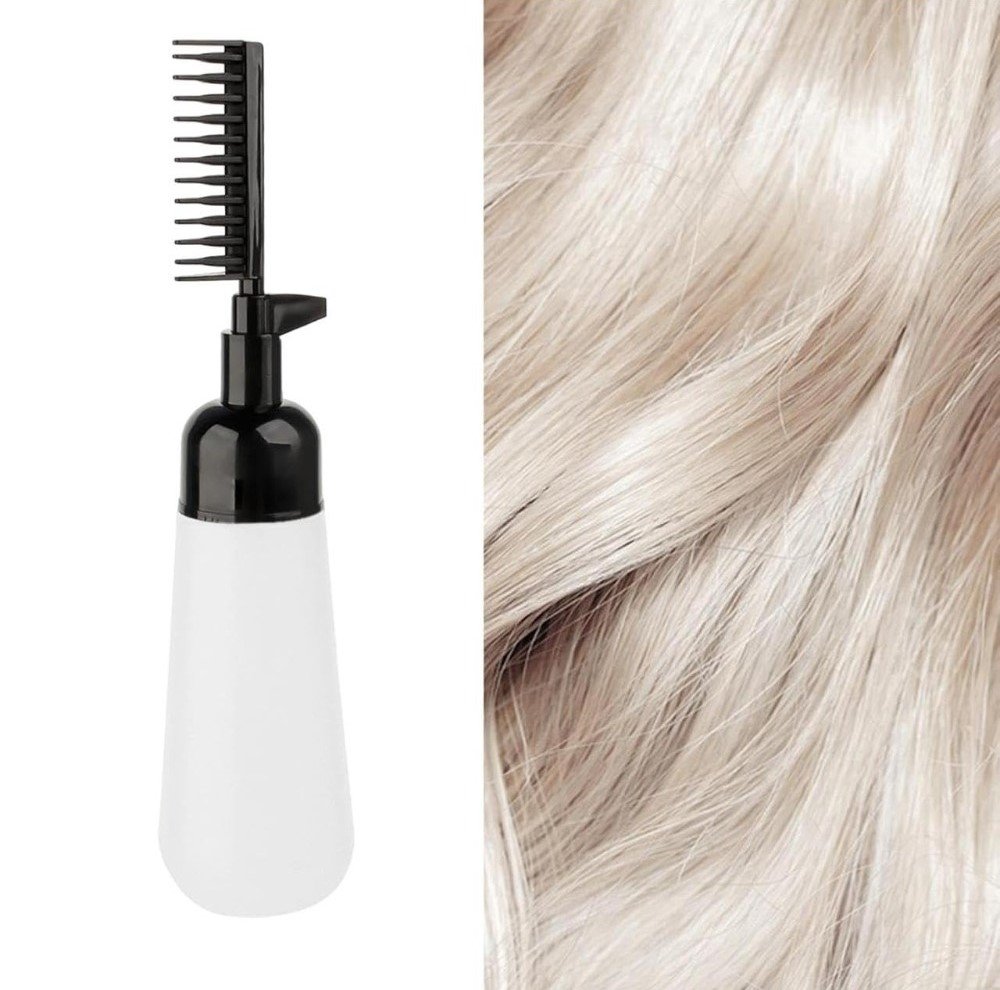 Plastic Root Comb Hair Dye Applicator Bottle (Black) - Image 5