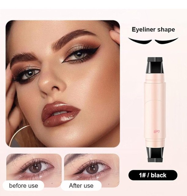 Plastic Winged Eyeliner Stamp (Pink-Black) - Image 3