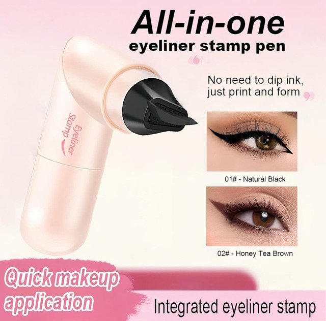 Plastic Winged Eyeliner Stamp (Pink-Black) - Image 5