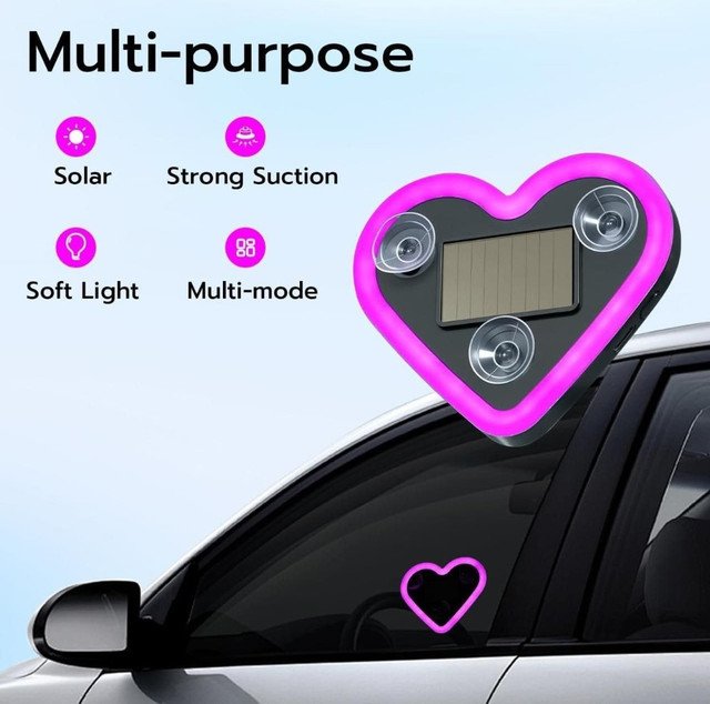 Plastic Heart Shape Car Light (Pink) - Image 3
